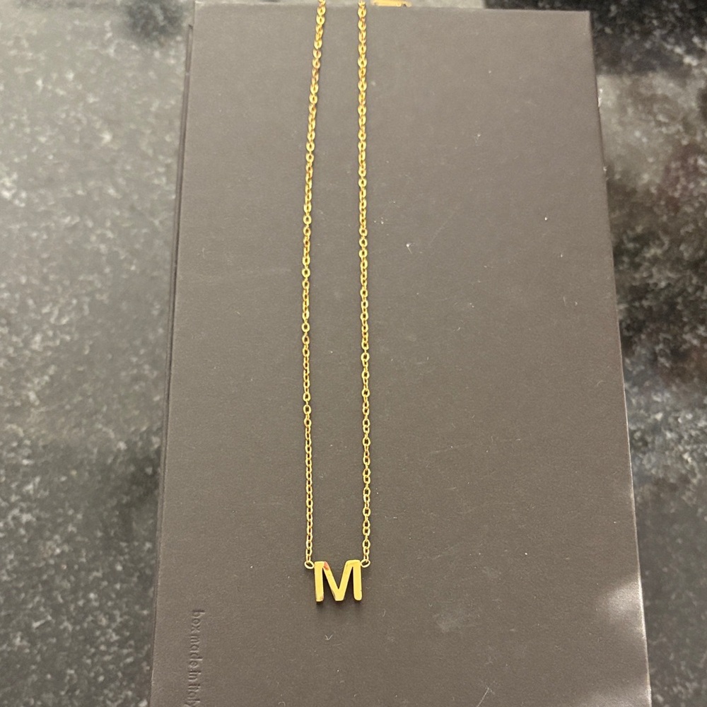 Fossil Gold 'M' Initial Necklace